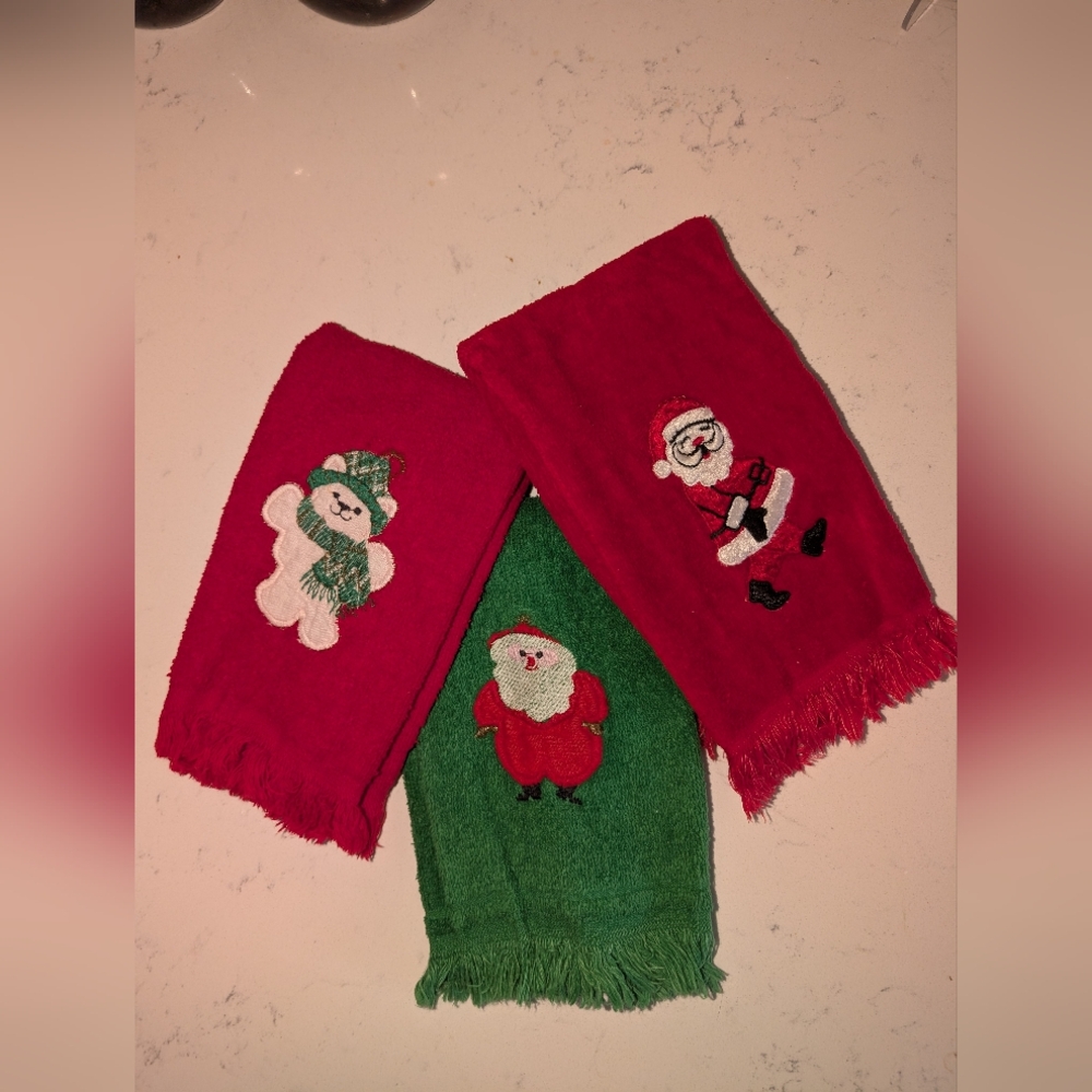 Set of 3 Festive Christmas Hand Towels